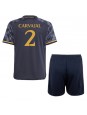 Real Madrid Daniel Carvajal #2 Venkovní dres pro děti 2023-24 Krátký Rukáv (+ trenýrky)